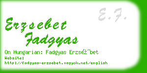 erzsebet fadgyas business card